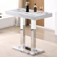 Caprice Small High Gloss Bar Table - Filo Marble Effect
