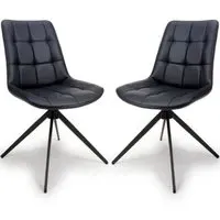 Captiva Dining Chairs - Black, Faux Leather