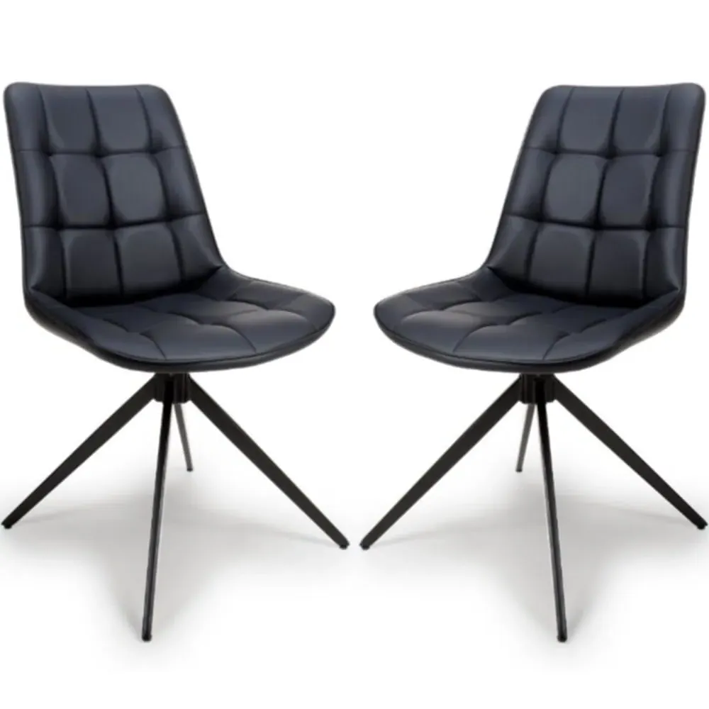 Captiva Dining Chairs - Black, Faux Leather image