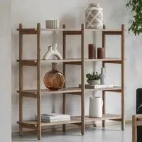 Captiva Open Display Shelving Unit - Natural, Acacia Wood