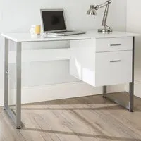 Carbine Laptop Desk with 2 Drawers - White