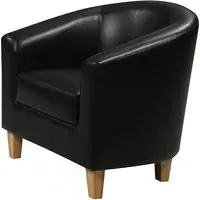 Cardea 1-Seater Sofa - Black, PU Leather