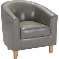 Cardea 1-Seater Sofa - Grey, PU Leather