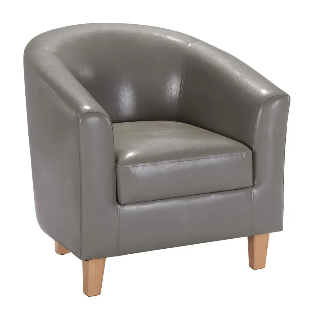 Cardea 1-Seater Sofa - Grey, PU Leather image