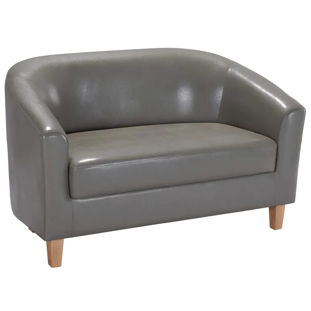 Cardea 2-Seater Sofa - Grey, PU Leather