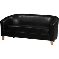 Cardea 3-Seater Sofa - Black, PU Leather