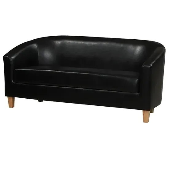 Cardea 3-Seater Sofa - Black, PU Leather