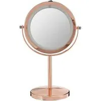 Cardiff Dressing Mirror with LED - Rose Gold