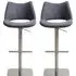 Cardwell Bar Stools with Steel Base - Grey, Leather