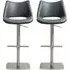 Cardwell Bar Stools with Steel Base - Slate Grey, PU Leather