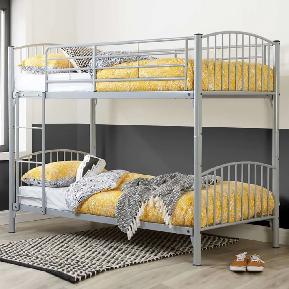 Carfu Metal Single Bunk Bed - Silver