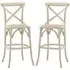 Caria Bar Stools with Rattan Seat - White, Wood