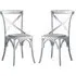 Caria Cross Back Dining Chairs In Pair - White, Wood