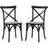Caria Dining Chairs with Rattan Seat - Black, Wood