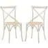 Caria Dining Chairs with Rattan Seat - White, Wood