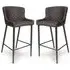 Caribou Bar Stools with Metal Legs - Grey, Fabric