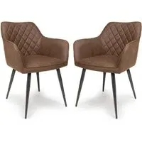 Caribou Carver Dining Chairs Set of 2 - Antique Brown, Fabric