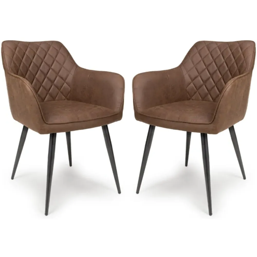 Caribou Carver Dining Chairs Set of 2 - Antique Brown, Fabric