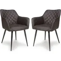 Caribou Carver Dining Chairs Set of 2 - Grey, Fabric