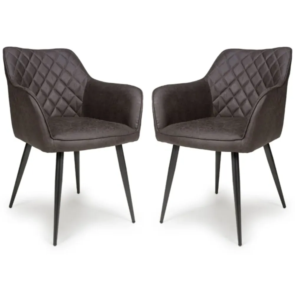 Caribou Carver Dining Chairs Set of 2 - Grey, Fabric