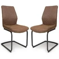 Caribou Dining Chairs Set of 2 - Antique Brown, Fabric