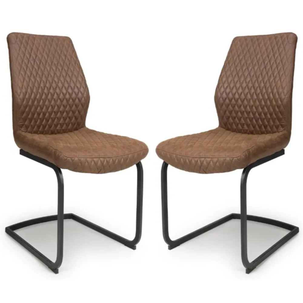Caribou Dining Chairs Set of 2 - Antique Brown, Fabric image