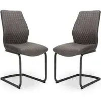 Caribou Dining Chairs Set of 2 - Grey, Fabric