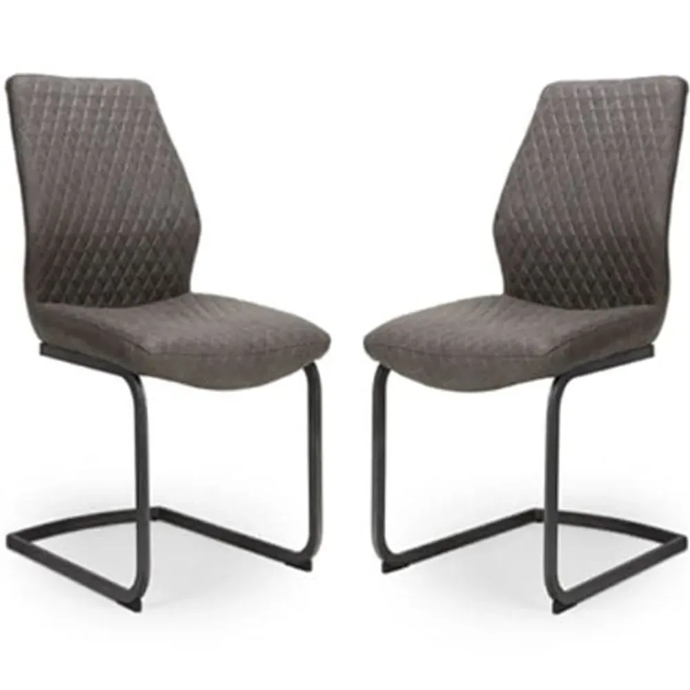 Caribou Dining Chairs Set of 2 - Grey, Fabric