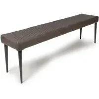 Caribou Fabric Dining Bench with Metal Legs - Grey
