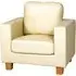 Caridad 1-Seater Sofa - Cream, PU Leather