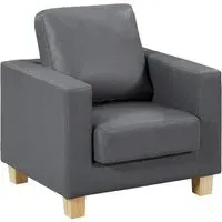 Caridad 1-Seater Sofa - Grey, PU Leather