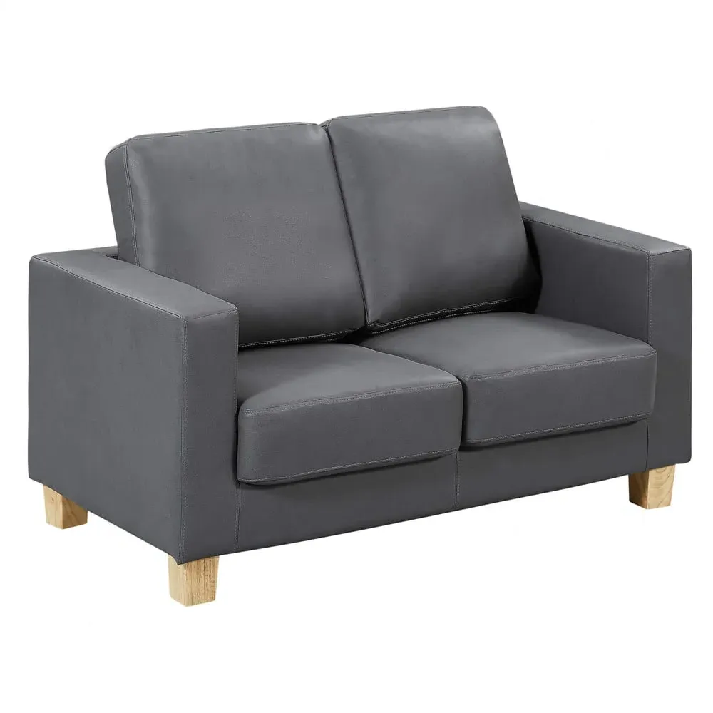 Caridad 2-Seater Sofa - Grey, PU Leather