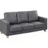 Caridad 3-Seater Sofa - Grey, PU Leather