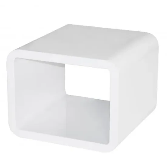Cariel Square Lamp Table - White, High Gloss