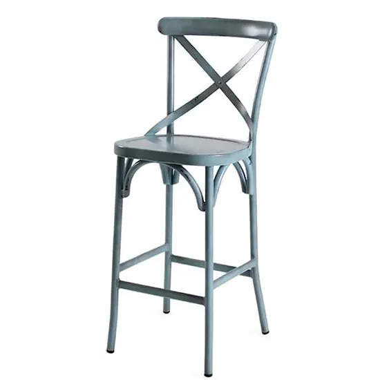 Carillo Outdoor Bar Chair - Blue, Aluminium