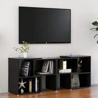 Carillo TV Stand with Shelves - Black, High Gloss