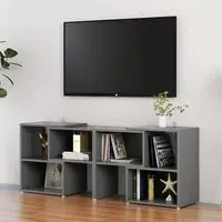 Carillo TV Stand with Shelves - Grey, Engineered Wood