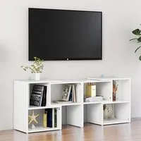 Carillo TV Stand with Shelves - White, Engineered Wood