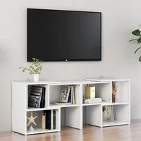 Carillo TV Stand with Shelves - White, High Gloss