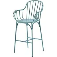 Carla Outdoor Aluminium Vintage Bar Chair - Light Blue