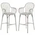 Carla Outdoor Bar Chairs Pair - White, Aluminium