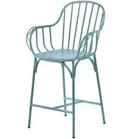 Carla Outdoor Mid Height Arm Chair - Light Blue, Aluminium