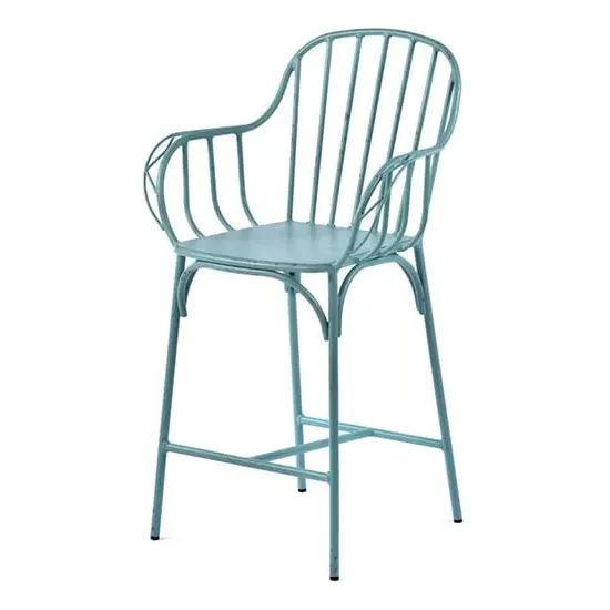 Carla Outdoor Mid Height Arm Chair - Light Blue, Aluminium image