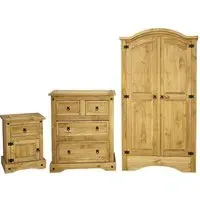 Carlen 2-Door Bedroom Set - Distressed Oak
