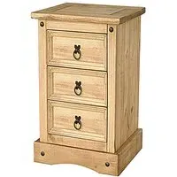 Carlen 3-Drawer Bedside Cabinet - Distressed Oak