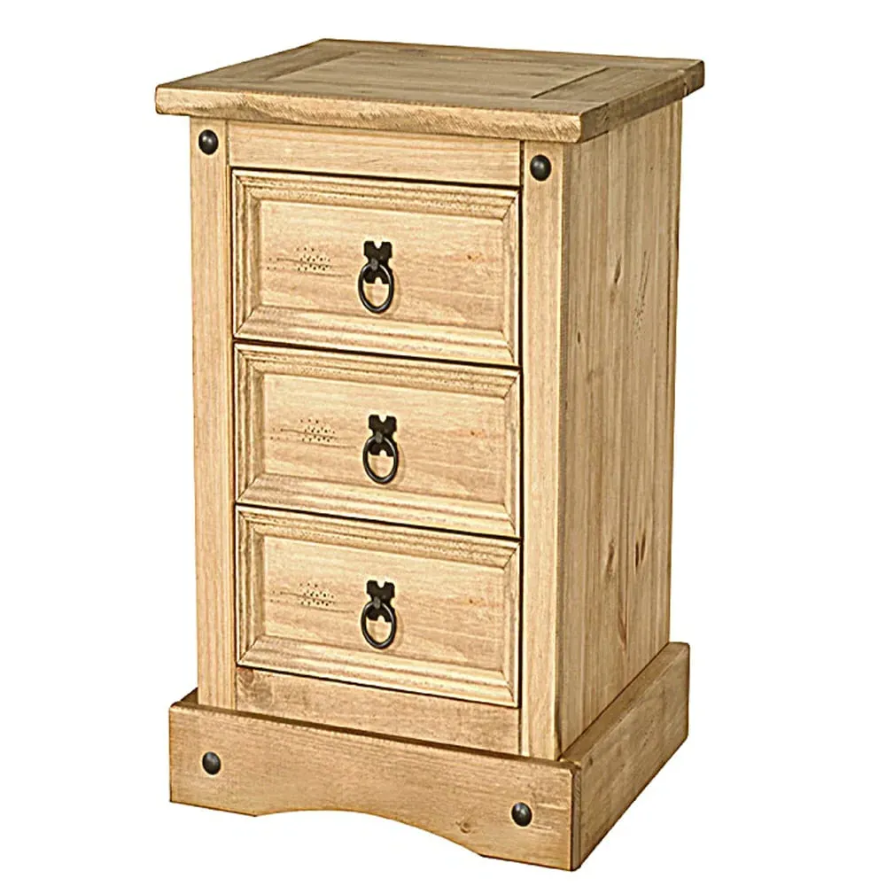 Carlen 3-Drawer Bedside Cabinet - Distressed Oak image