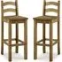 Carlen Bar Chairs in Pair - Distressed Oak