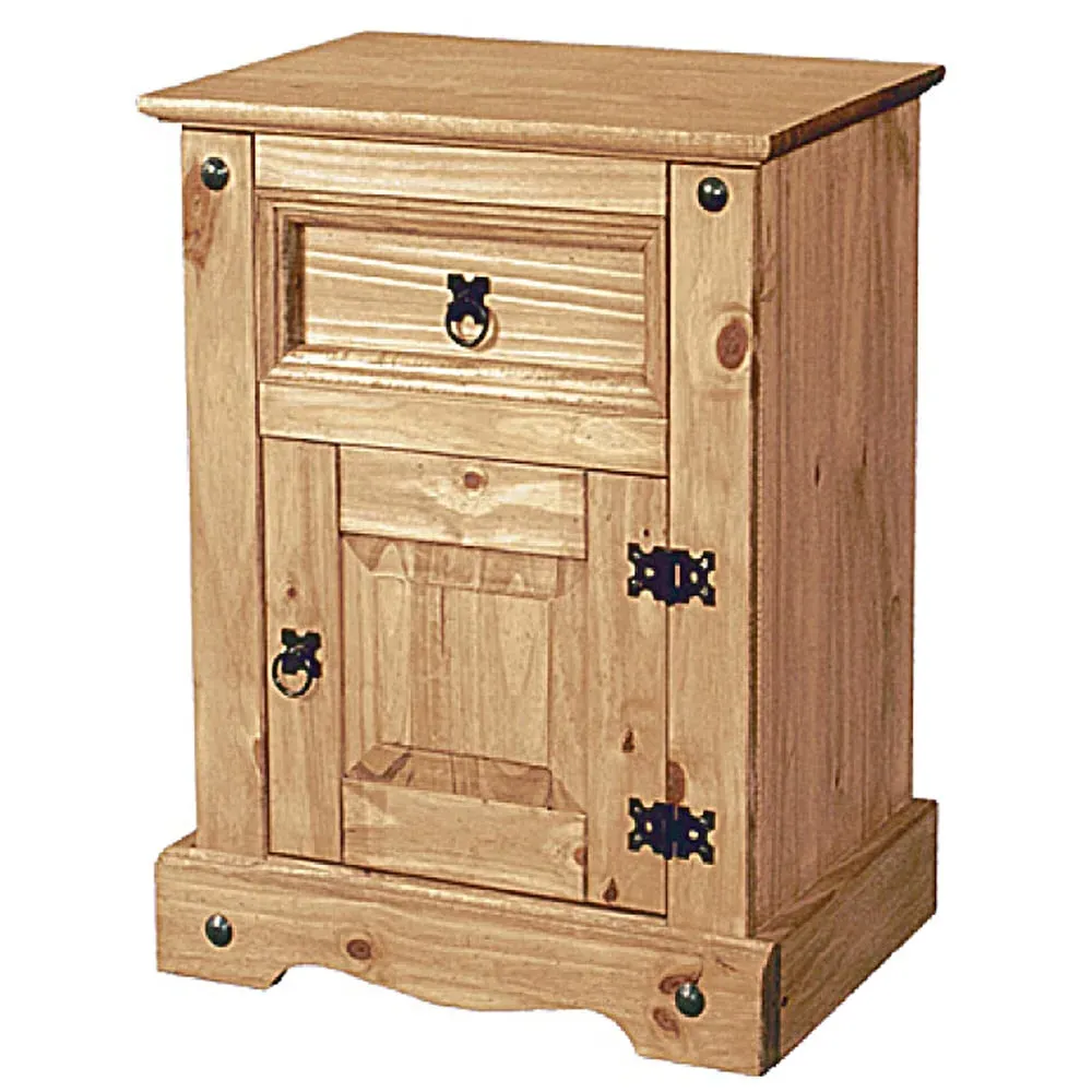 Carlen Bedside Cabinet with 1 Door - Distressed Oak image