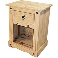 Carlen Bedside Cabinet with 1 Drawer - Distressed Oak