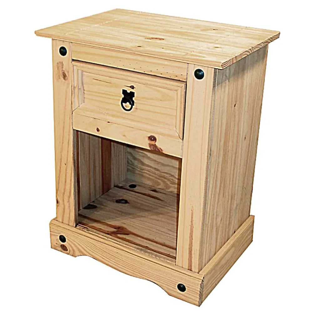 Carlen Bedside Cabinet with 1 Drawer - Distressed Oak image